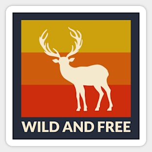 Wild and Free Retro Deer Sticker